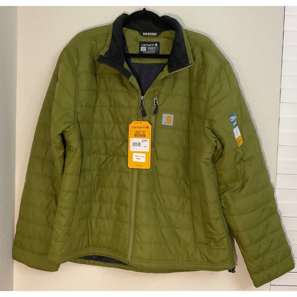 Carhartt Rain Defender Relaxed Fit Jacket Mens Large Moss Green Rare Color  NWT